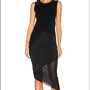 benjamin jay Ezra black sleeveless panel fitted bodycon dress womens S